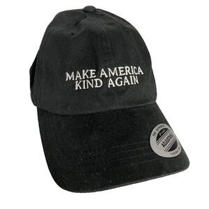 NWOT La La Land **Make America Kind Again ** BLACK Hat Cap Adjustable Back